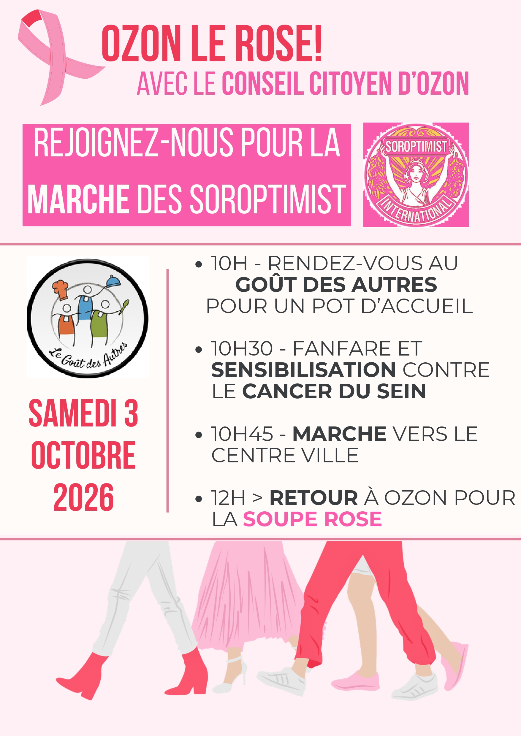 🎀 Marche des Soroptimist – Ozon le Rose !